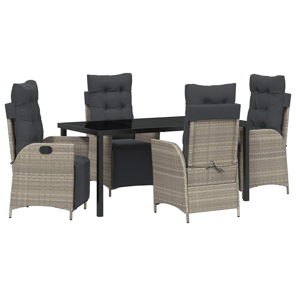 Ensemble de salle à manger pour jardin 5 pcs Gris clair - XIOS