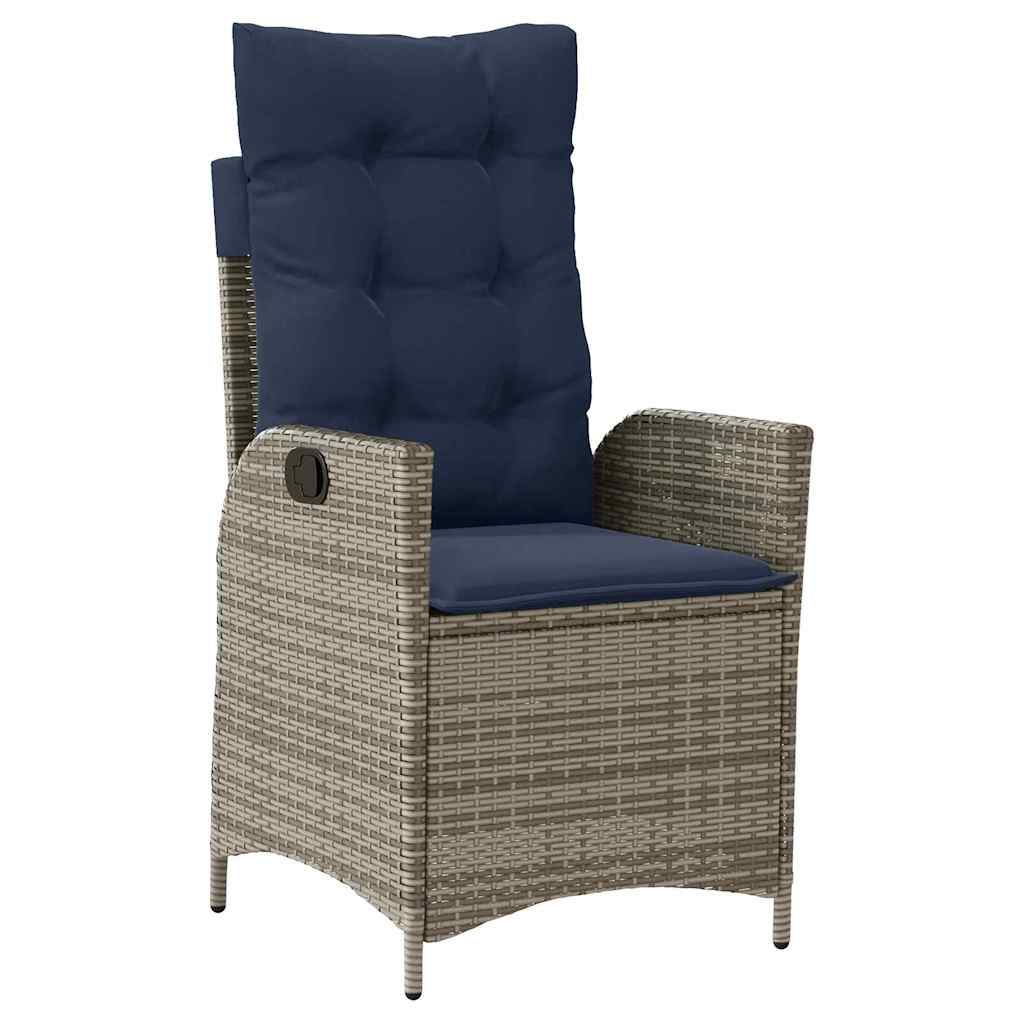Ensemble de salle à manger pour jardin 5 pcs Gris et Noir Rotin - XIOS