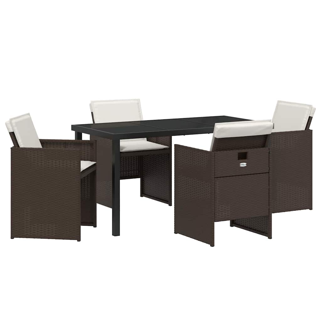 Ensemble de salle à manger pour jardin 5 pcs Marron polyrotin - XIOS