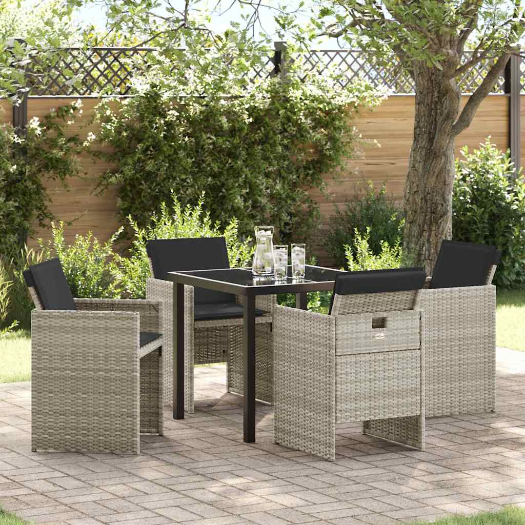 Ensemble de salle à manger pour jardin 5 pcs Gris clair - XIOS