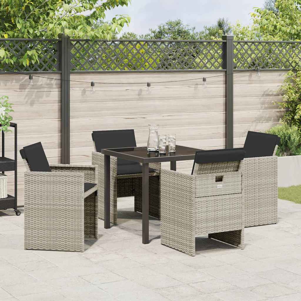 Ensemble de salle à manger pour jardin 5 pcs Gris clair - XIOS