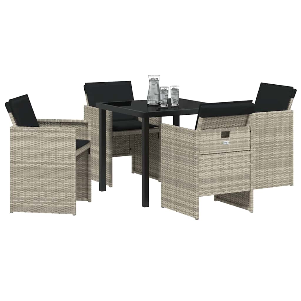 Ensemble de salle à manger pour jardin 5 pcs Gris clair - XIOS