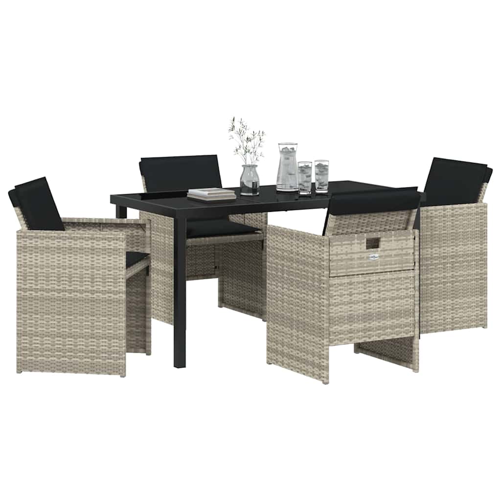 Ensemble de salle à manger pour jardin 5 pcs Gris clair - XIOS