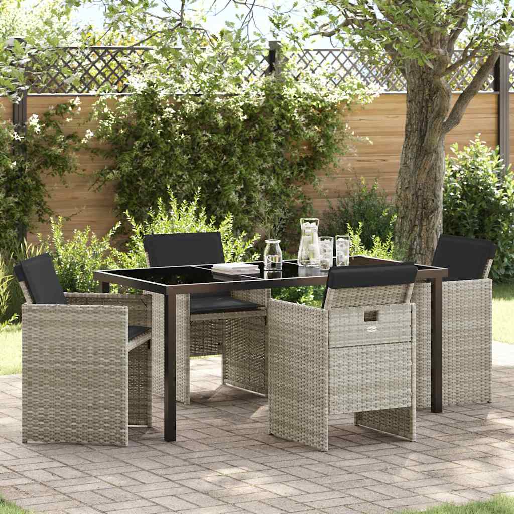 Ensemble de salle à manger pour jardin 5 pcs Gris clair - XIOS