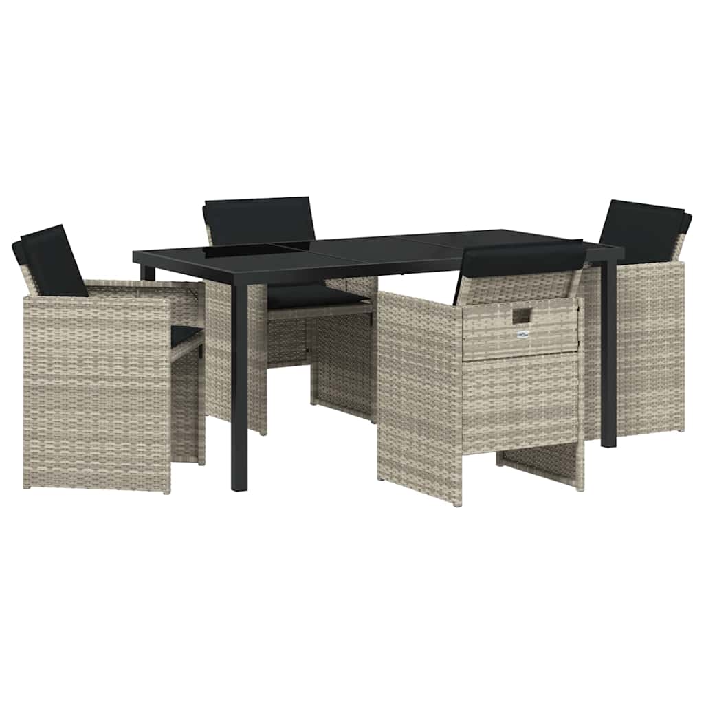 Ensemble de salle à manger pour jardin 5 pcs Gris clair - XIOS