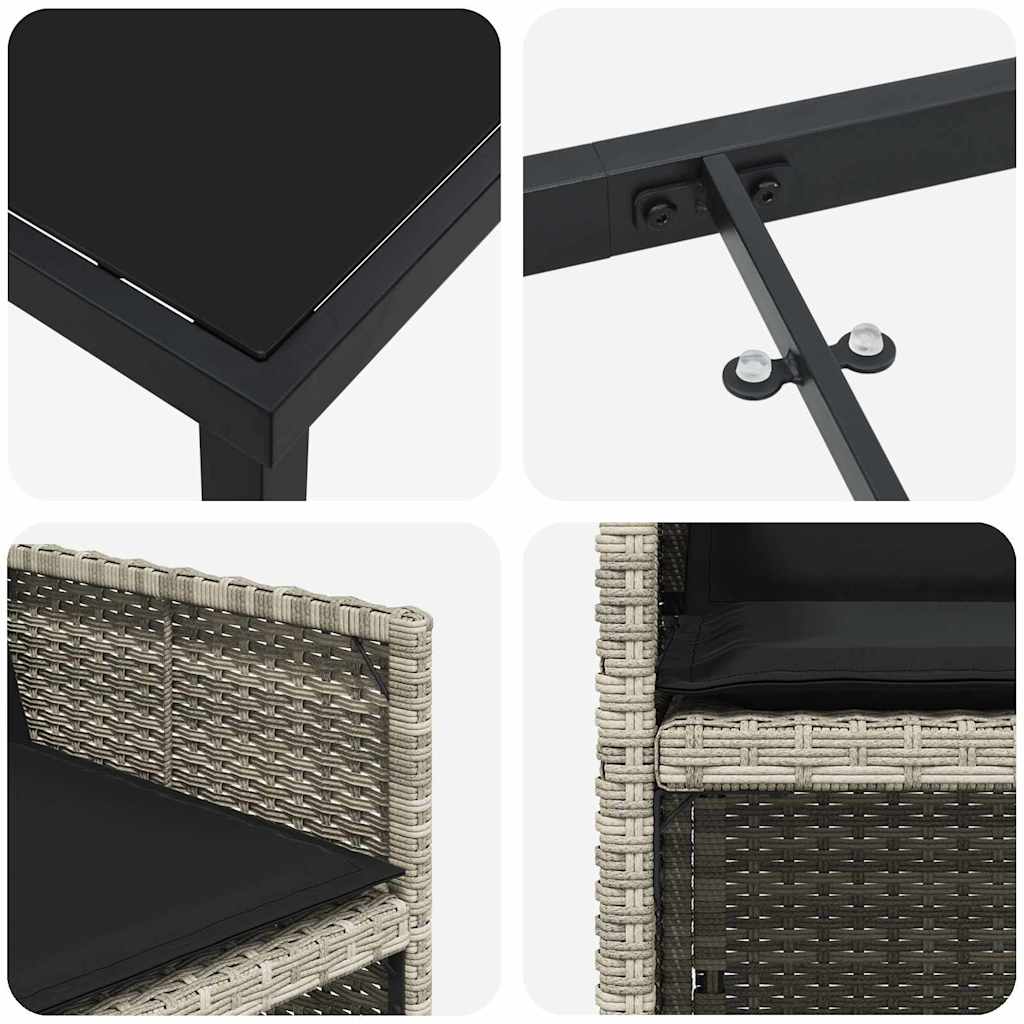 Ensemble de salle à manger pour jardin 9 pcs Gris clair - XIOS