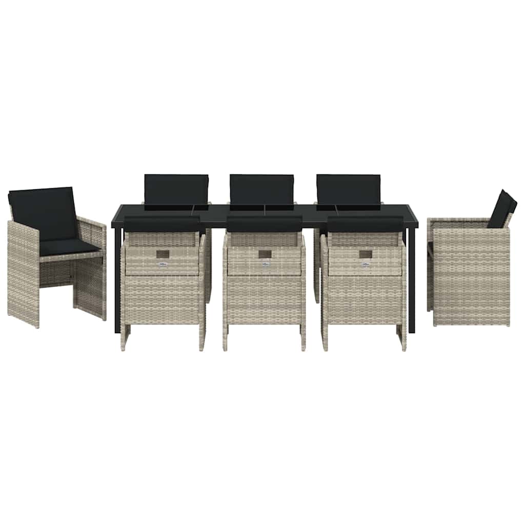Ensemble de salle à manger pour jardin 9 pcs Gris clair - XIOS