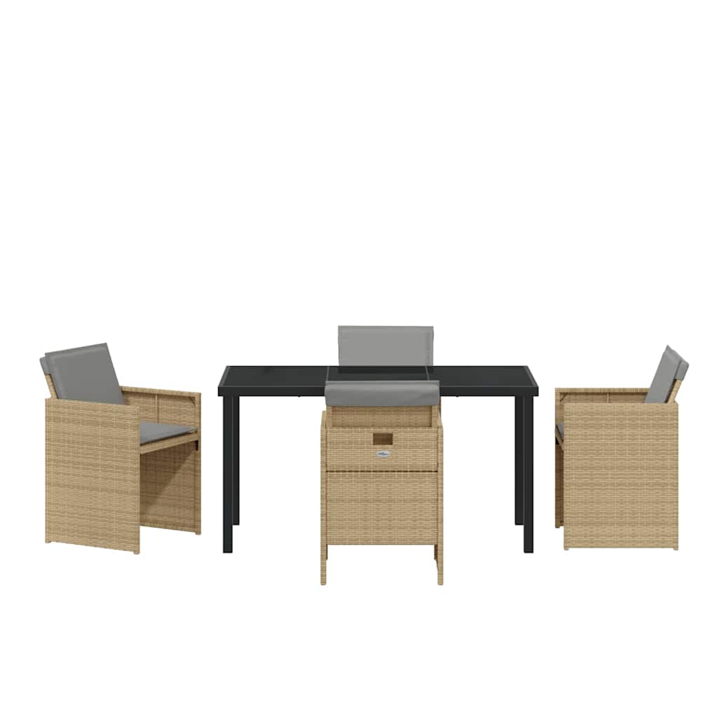 Ensemble de salle à manger pour jardin 5 pcs Beige polyrotin - XIOS