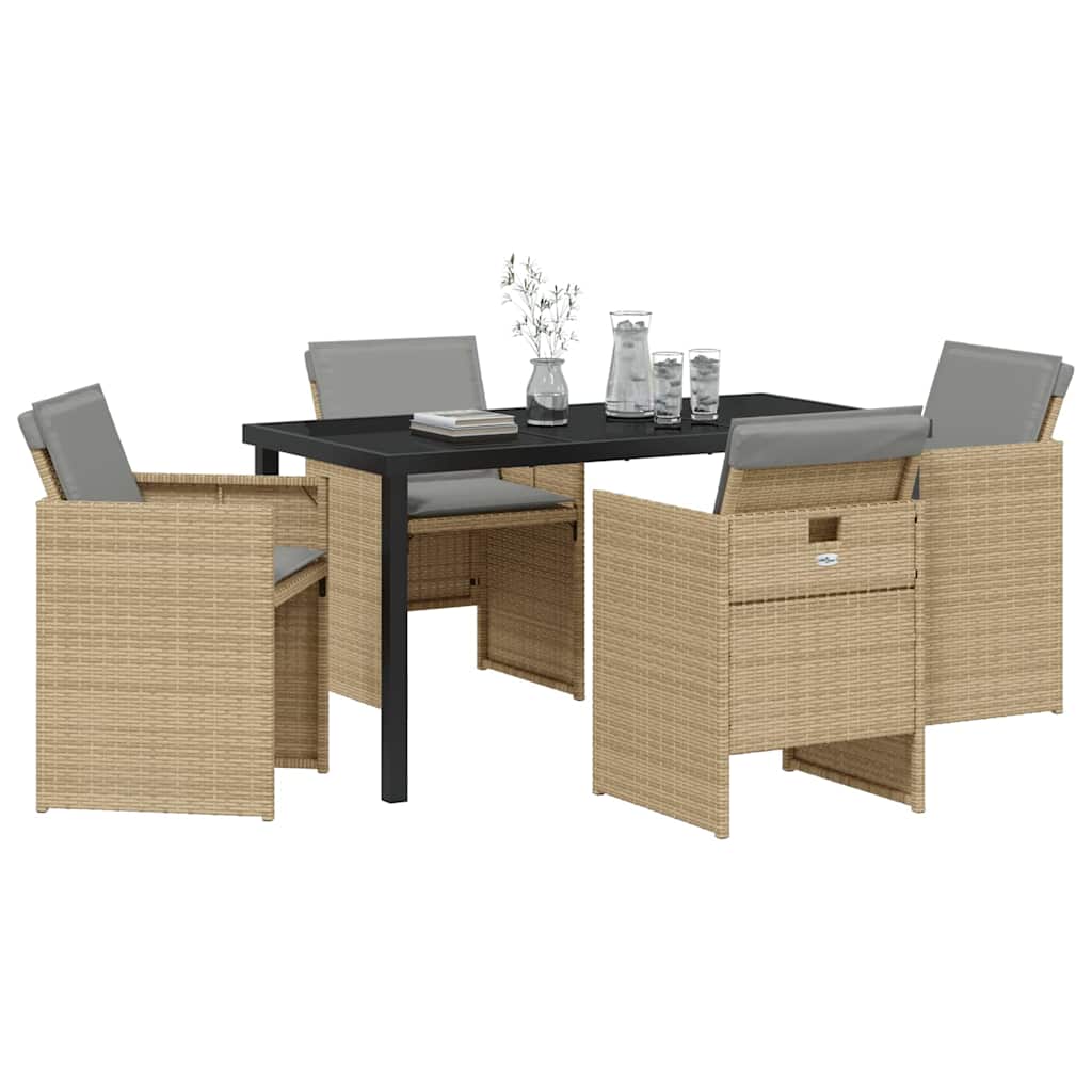 Ensemble de salle à manger pour jardin 5 pcs Beige polyrotin - XIOS