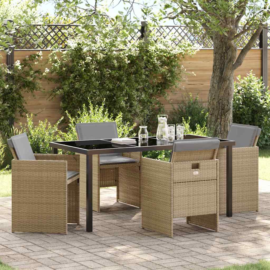 Ensemble de salle à manger pour jardin 5 pcs Beige polyrotin - XIOS