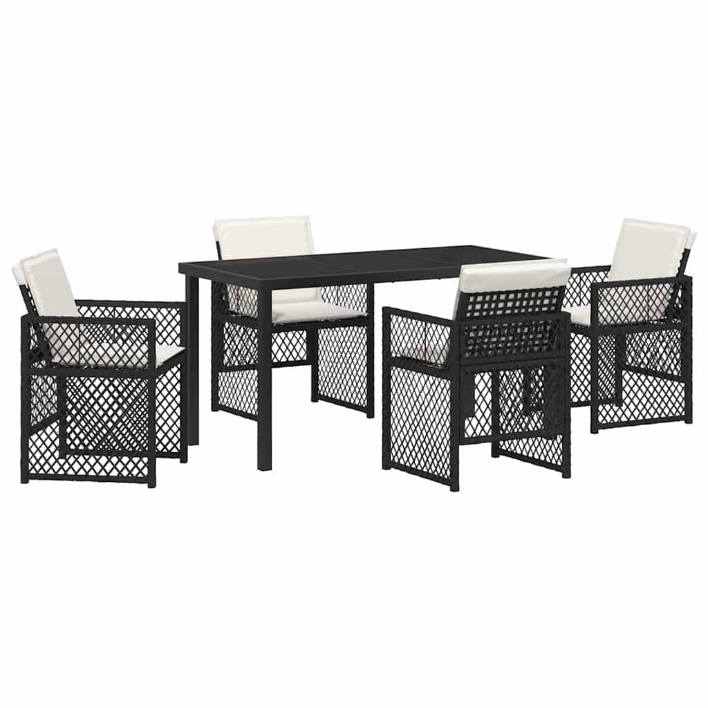 Ensemble de salle à manger pour jardin 5 pcs Noir polyrotin - XIOS