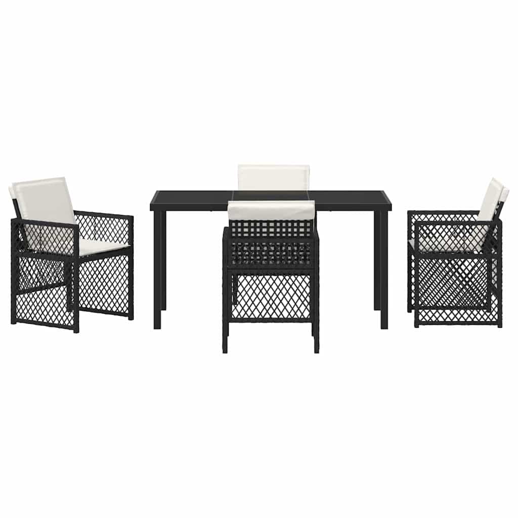 Ensemble de salle à manger pour jardin 5 pcs Noir polyrotin - XIOS