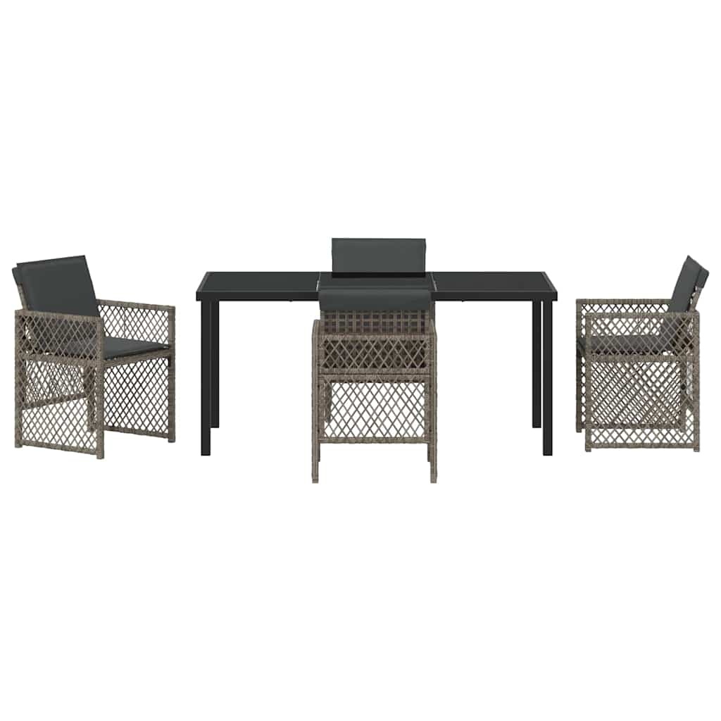 Ensemble de salle à manger pour jardin 5 pcs Gris polyrotin - XIOS