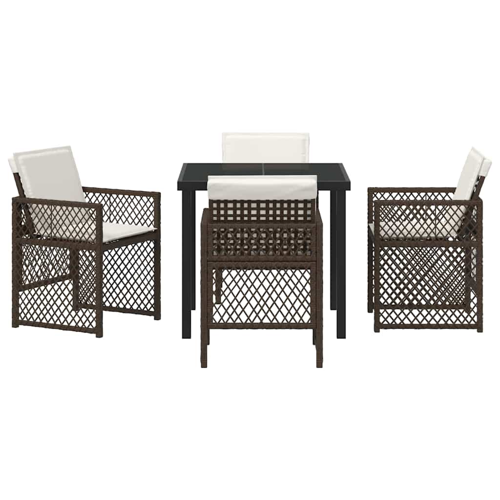 Ensemble de salle à manger pour jardin 5 pcs Marron polyrotin - XIOS