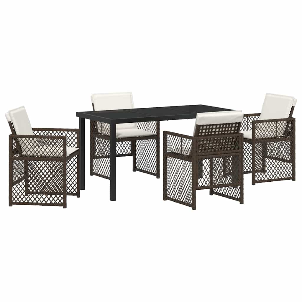 Ensemble de salle à manger pour jardin 5 pcs Marron polyrotin - XIOS