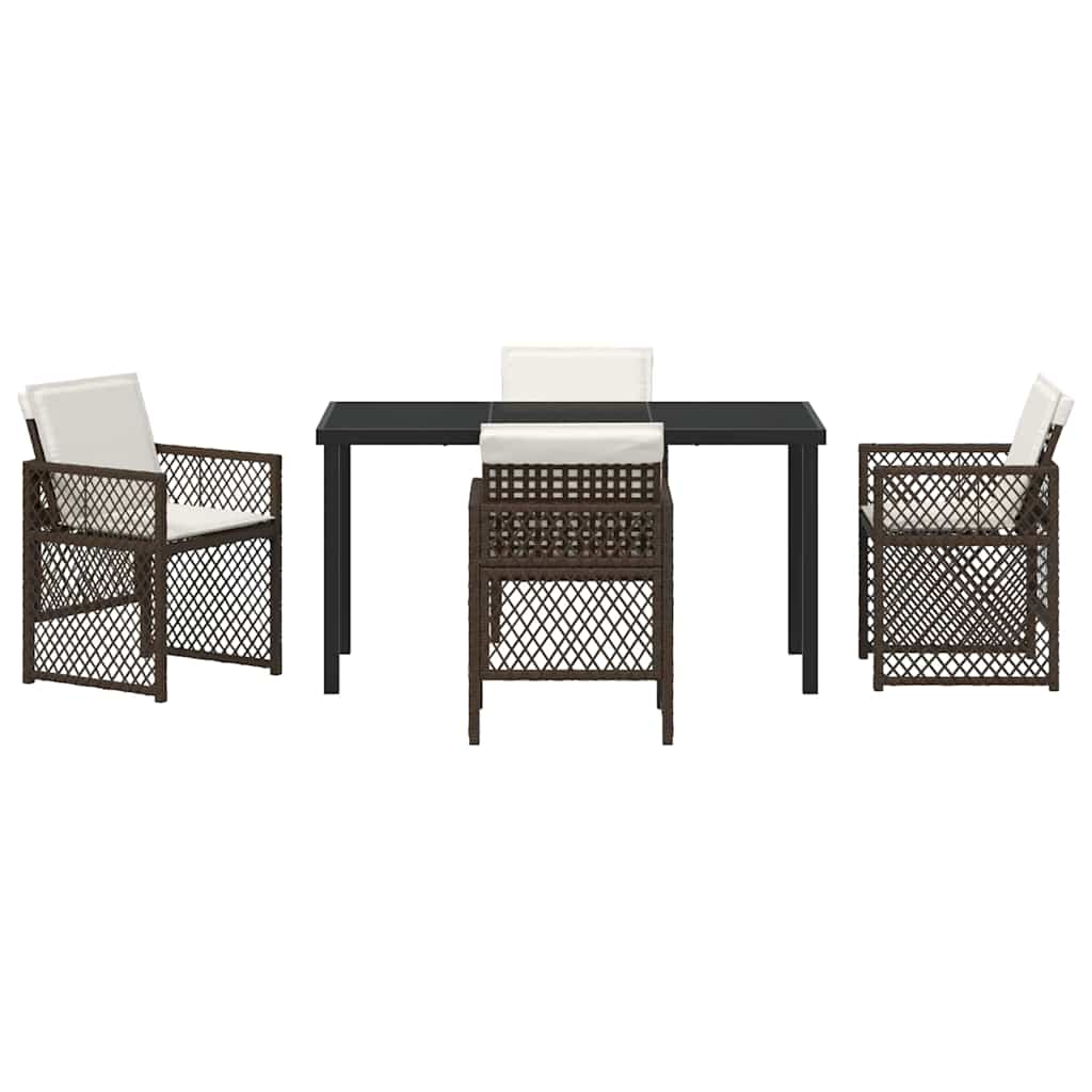 Ensemble de salle à manger pour jardin 5 pcs Marron polyrotin - XIOS