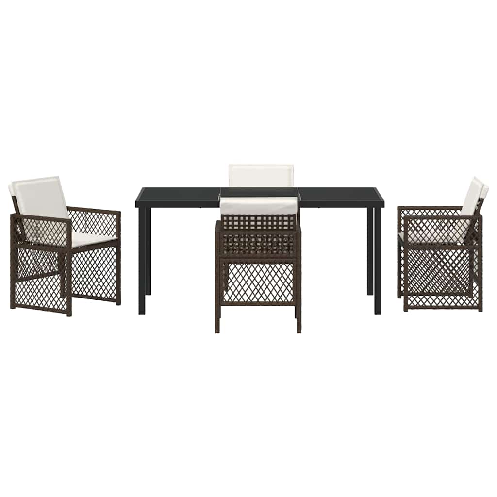 Ensemble de salle à manger pour jardin 5 pcs Marron polyrotin - XIOS