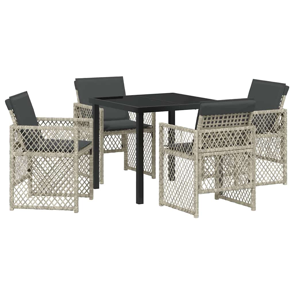 Ensemble de salle à manger pour jardin 5 pcs Gris clair - XIOS