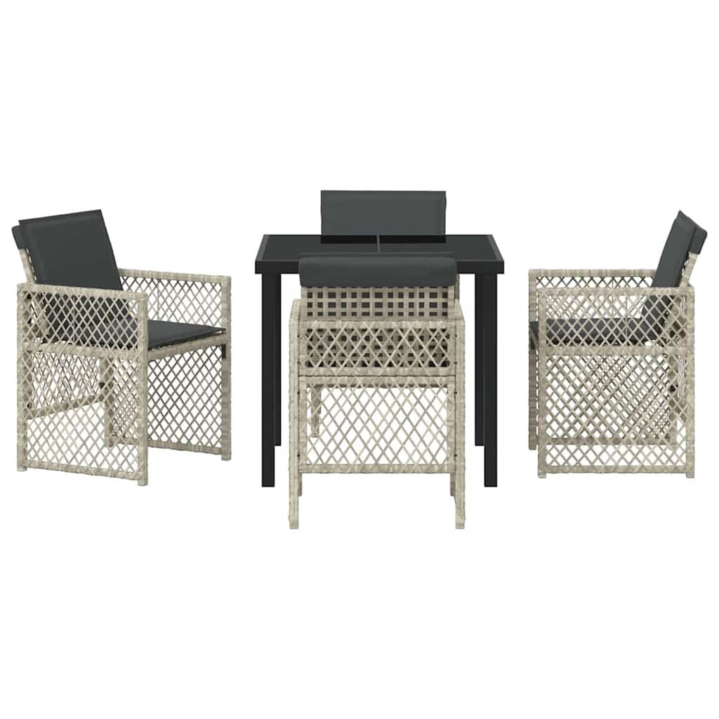 Ensemble de salle à manger pour jardin 5 pcs Gris clair - XIOS
