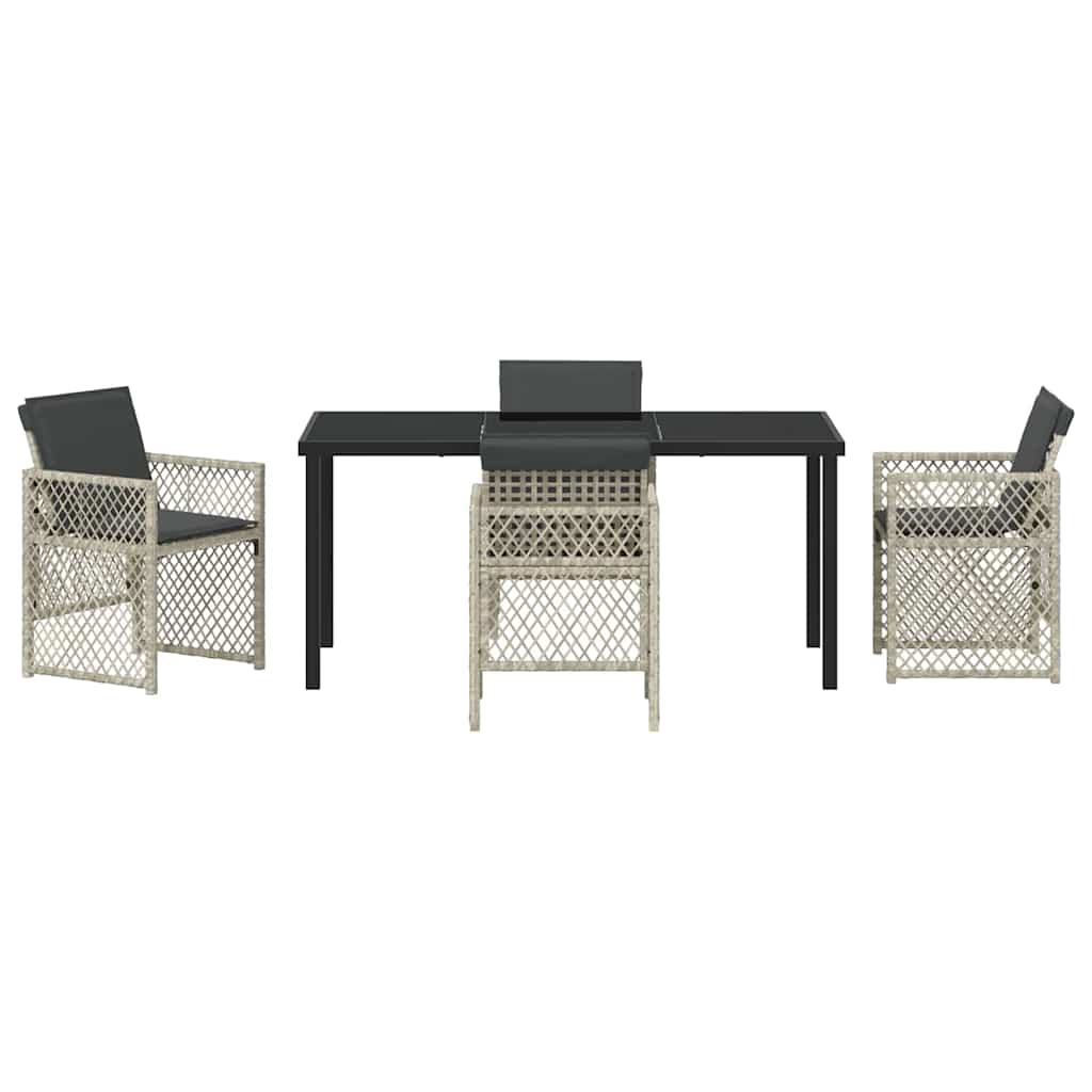 Ensemble de salle à manger pour jardin 5 pcs Gris clair - XIOS