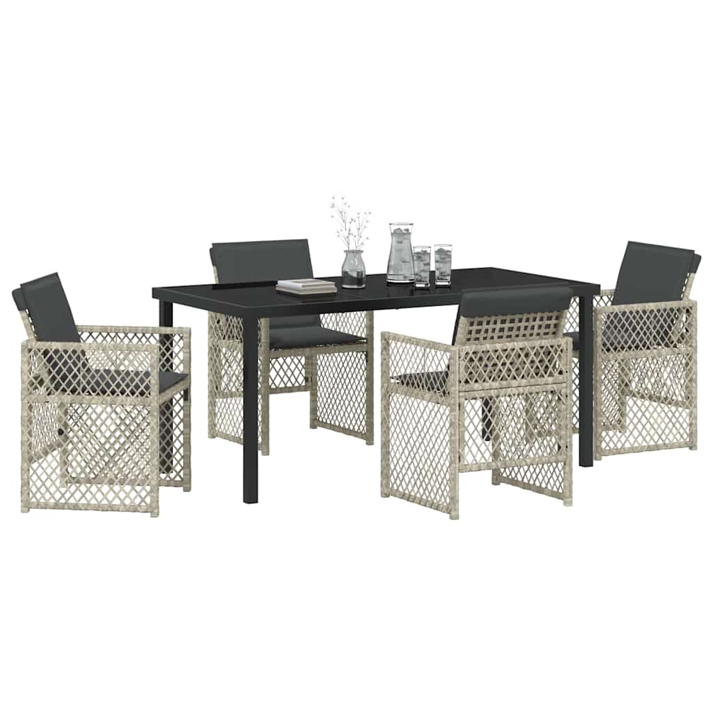 Ensemble de salle à manger pour jardin 5 pcs Gris clair - XIOS