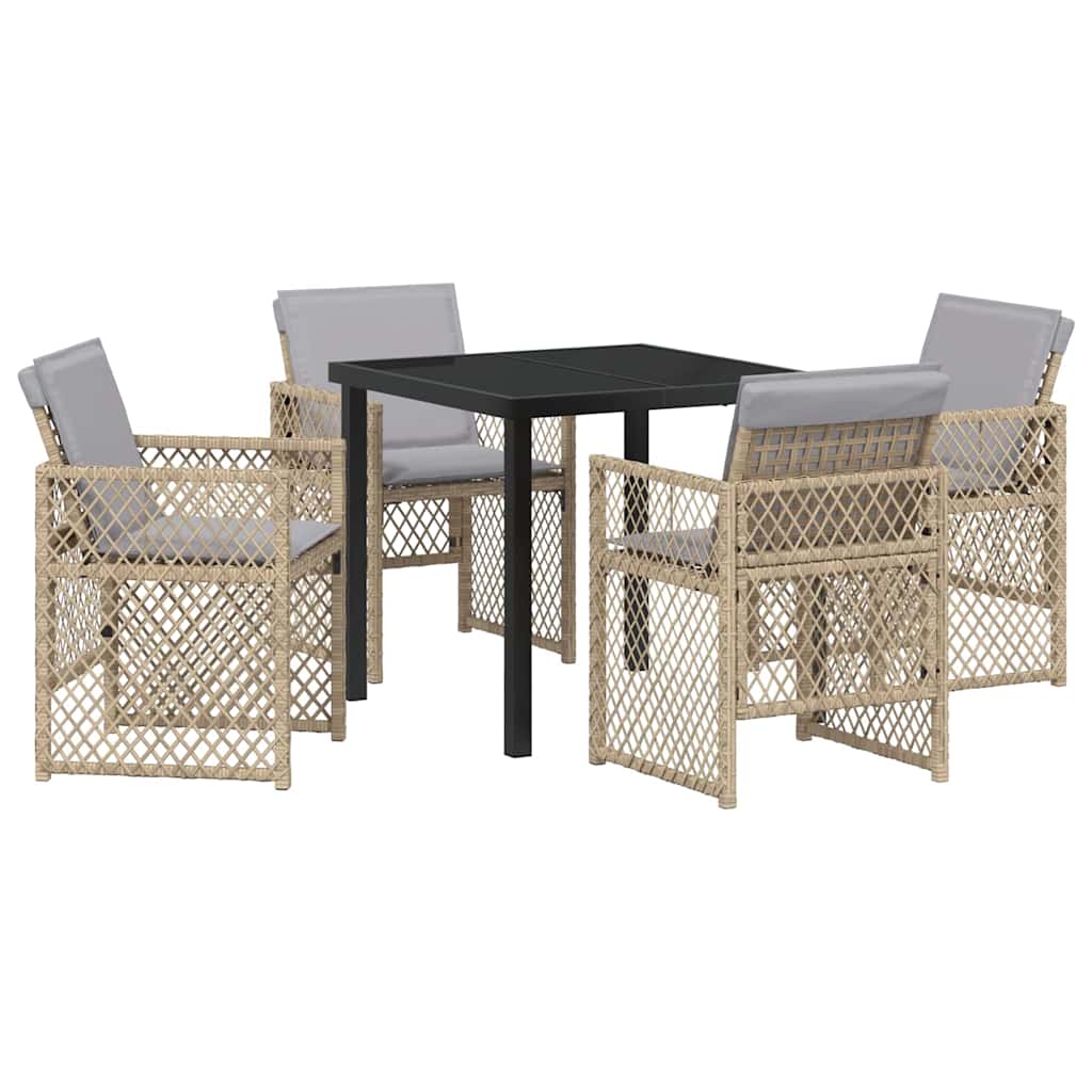 Ensemble de salle à manger pour jardin 5 pcs Beige polyrotin - XIOS