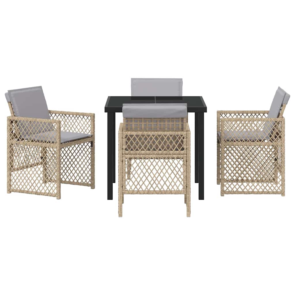 Ensemble de salle à manger pour jardin 5 pcs Beige polyrotin - XIOS