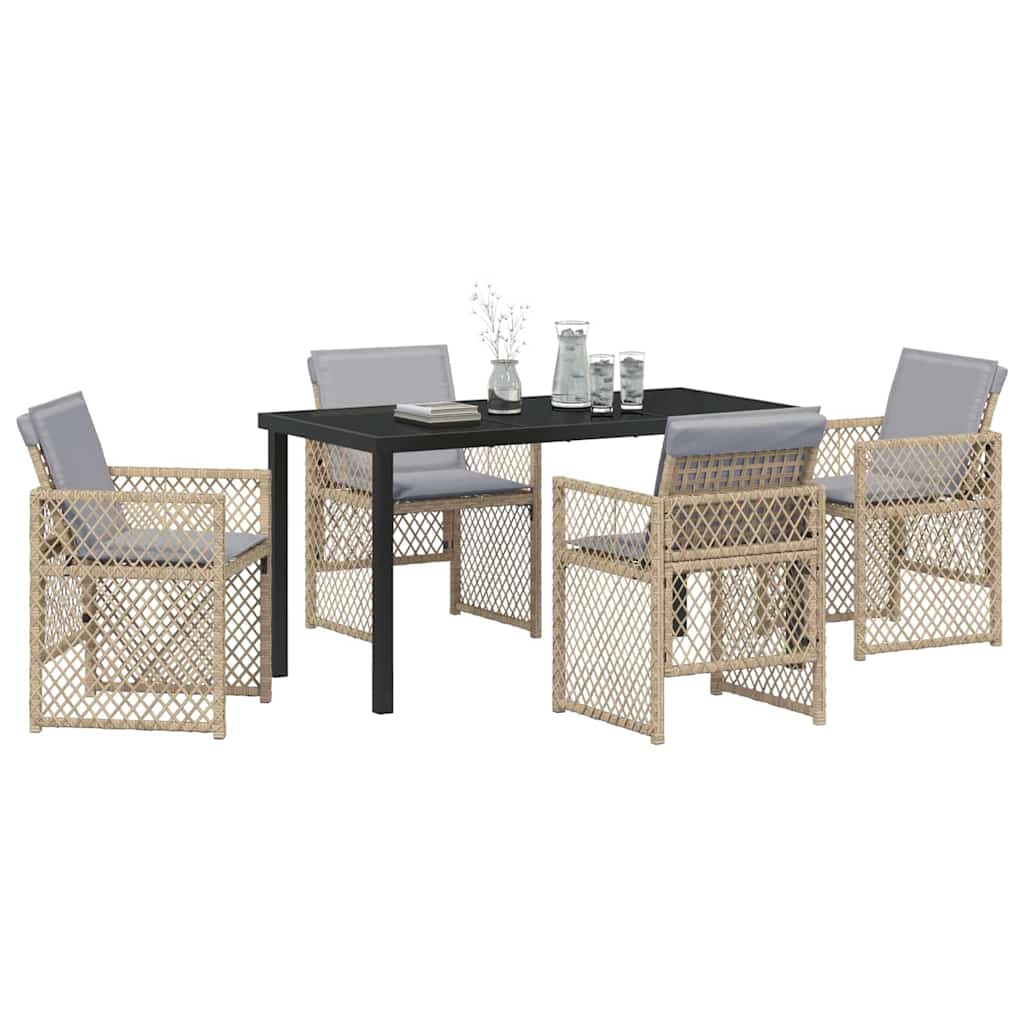 Ensemble de salle à manger pour jardin 5 pcs Beige polyrotin - XIOS