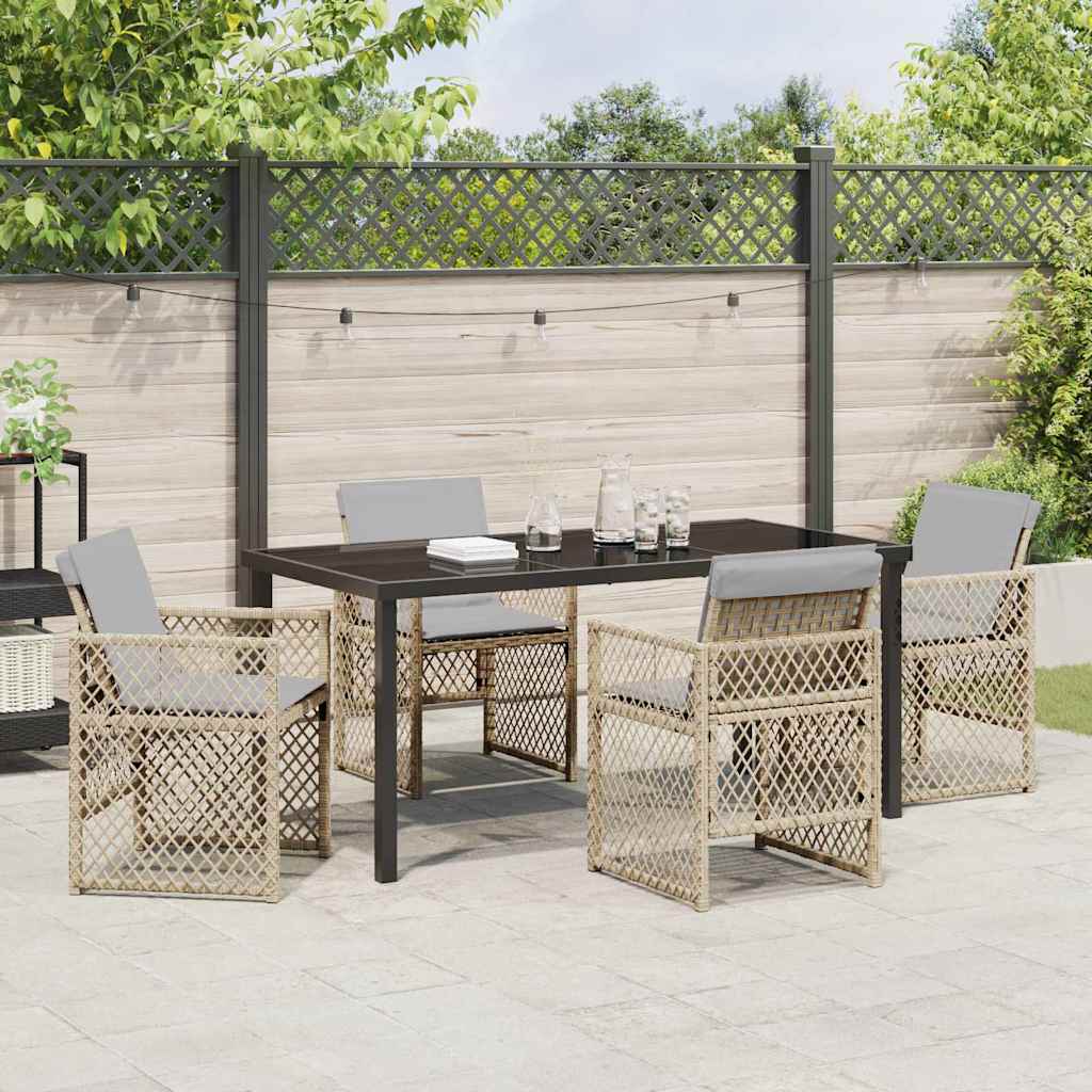 Ensemble de salle à manger pour jardin 5 pcs Beige polyrotin - XIOS