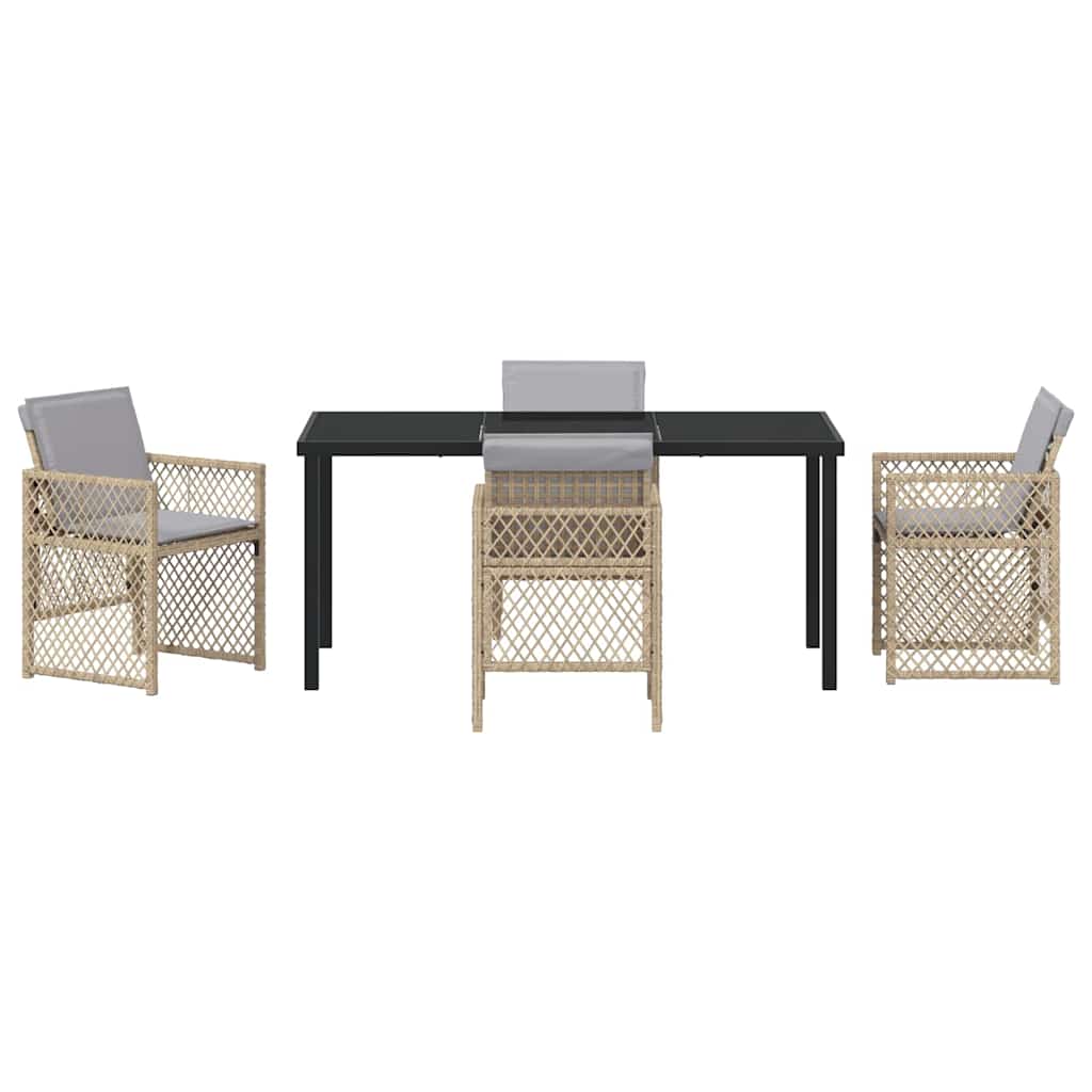 Ensemble de salle à manger pour jardin 5 pcs Beige polyrotin - XIOS