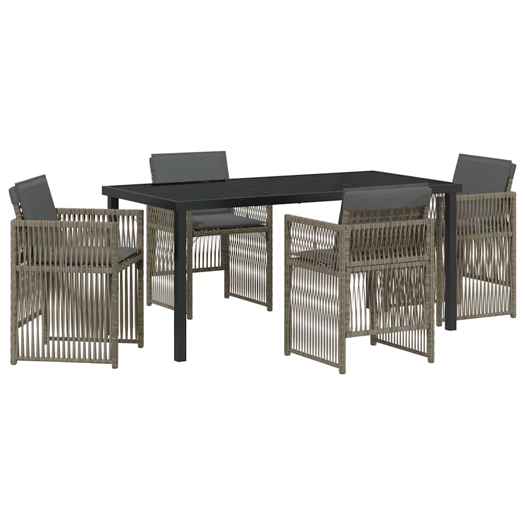 Ensemble de salle à manger pour jardin 5 pcs Gris - XIOS