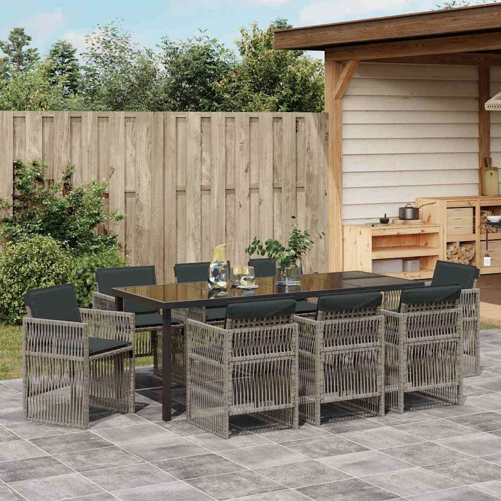Ensemble de salle à manger pour jardin 9 pcs Gris - XIOS