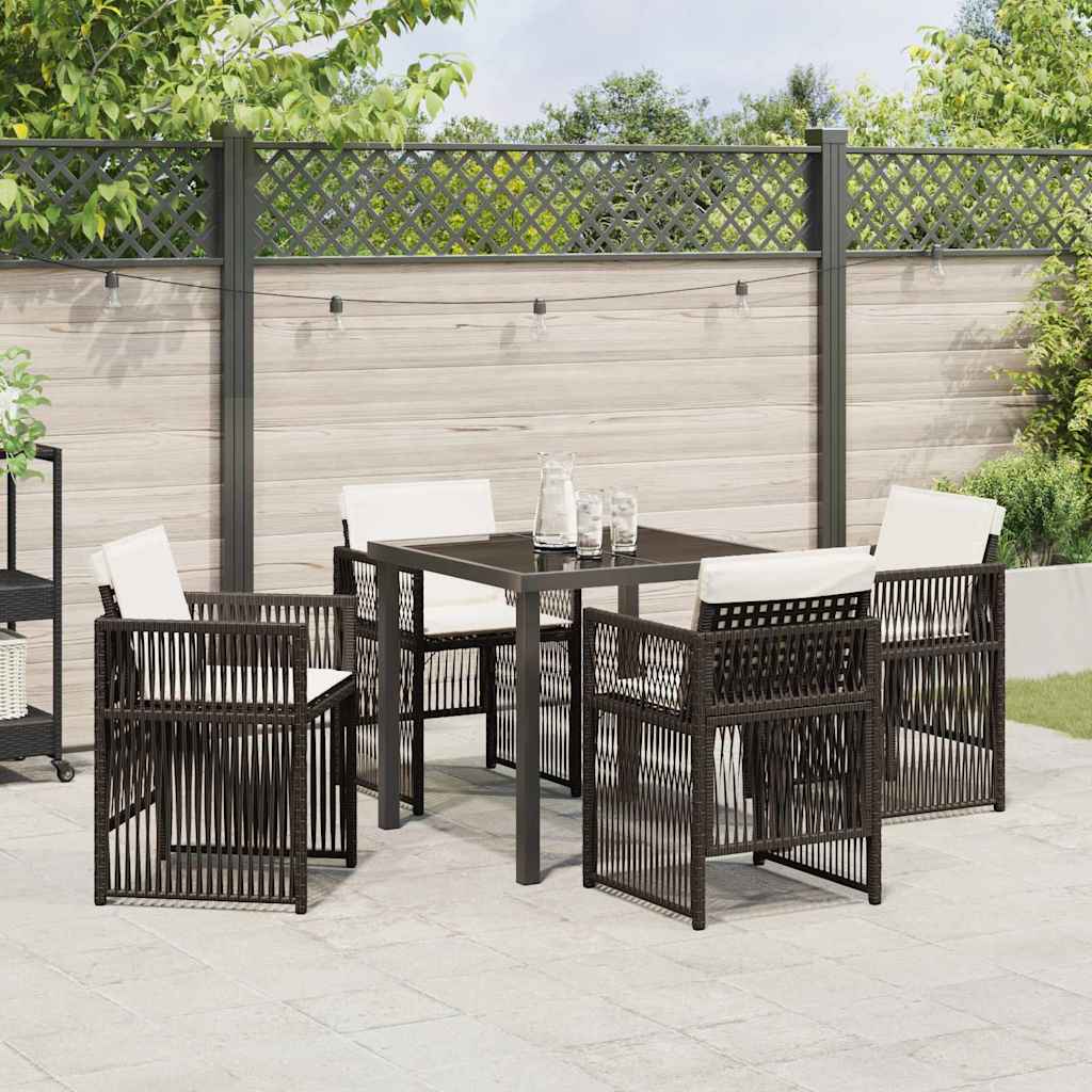 Ensemble de salle à manger pour jardin 5 pcs Marron - XIOS