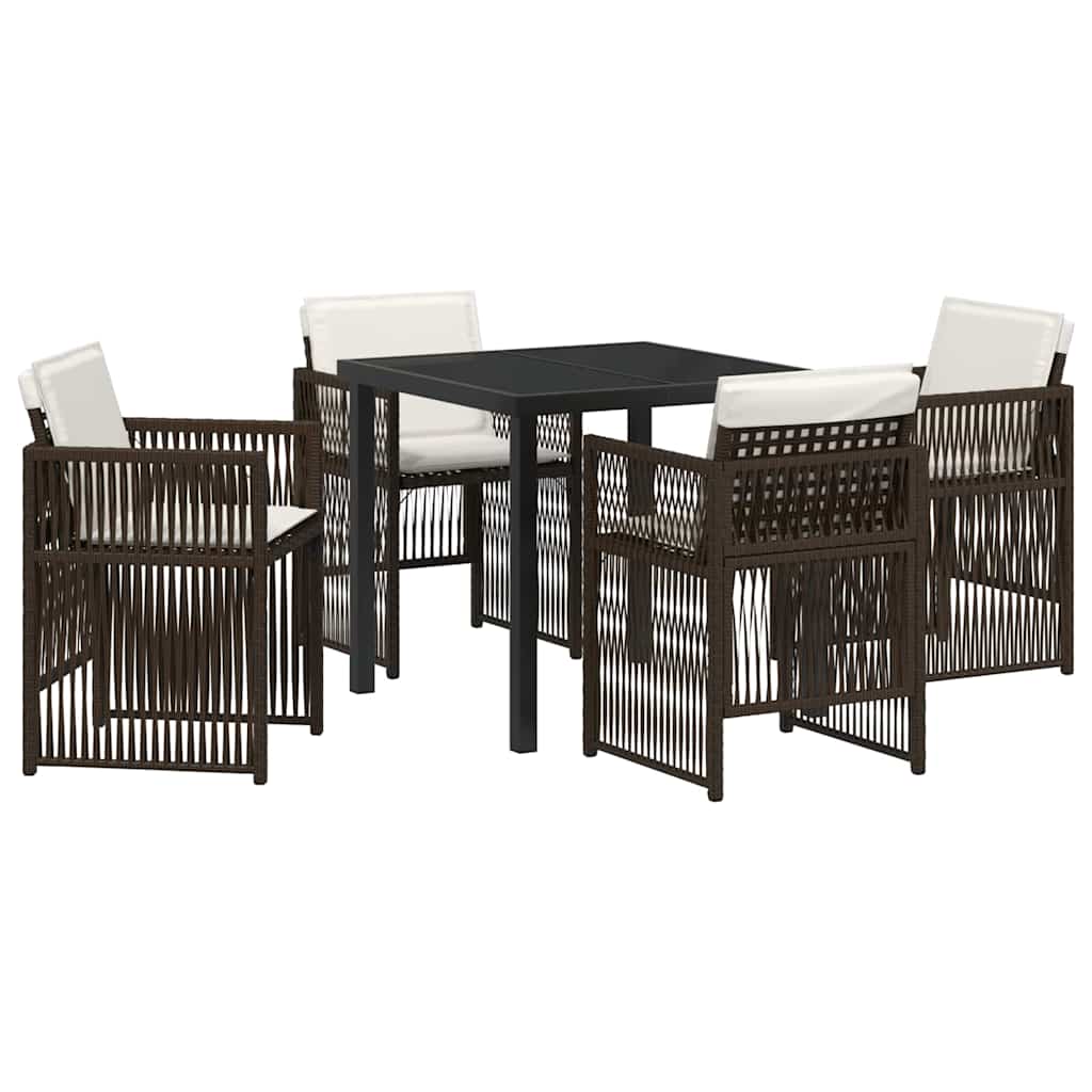 Ensemble de salle à manger pour jardin 5 pcs Marron - XIOS