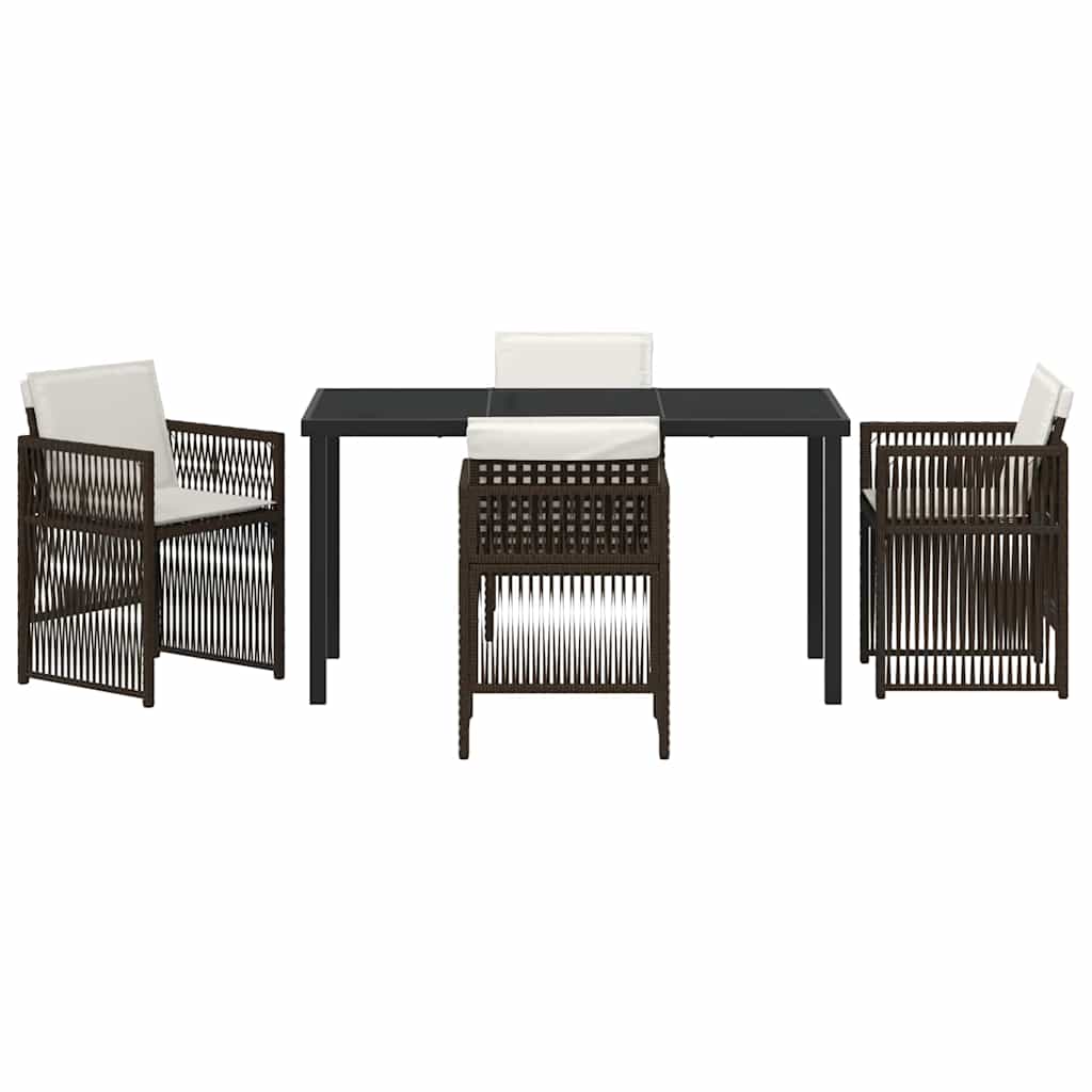 Ensemble de salle à manger pour jardin 5 pcs Marron - XIOS