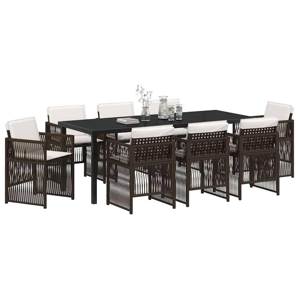 Ensemble de salle à manger pour jardin 9 pcs Marron - XIOS