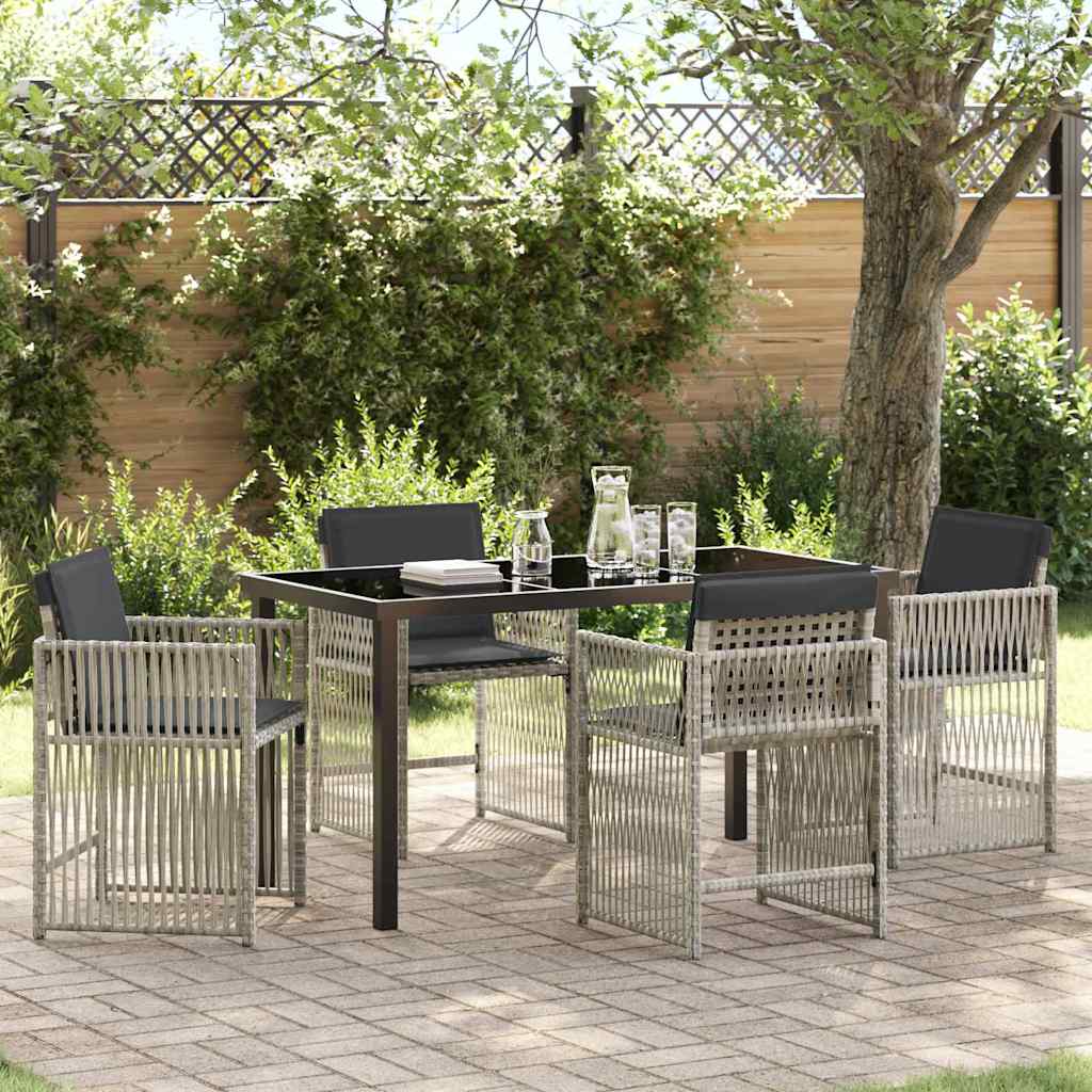 Ensemble de salle à manger pour jardin 5 pcs Gris clair - XIOS