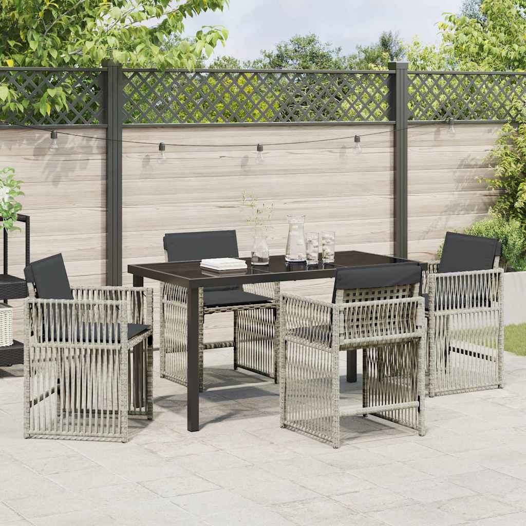 Ensemble de salle à manger pour jardin 5 pcs Gris clair - XIOS