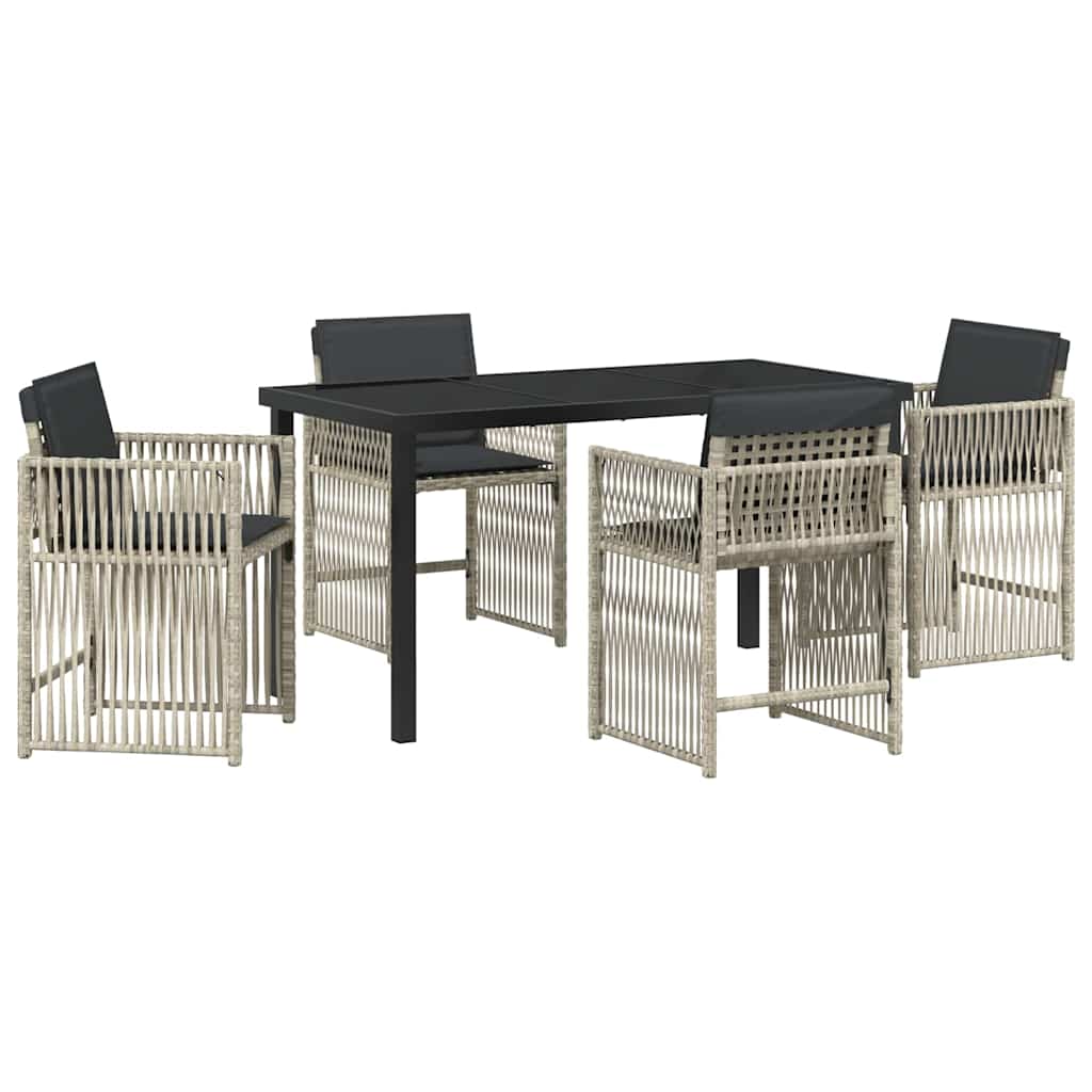 Ensemble de salle à manger pour jardin 5 pcs Gris clair - XIOS