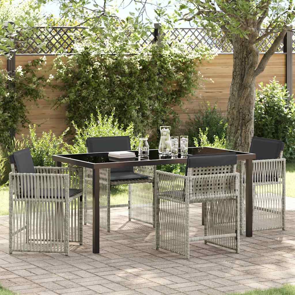 Ensemble de salle à manger pour jardin 5 pcs Gris clair - XIOS