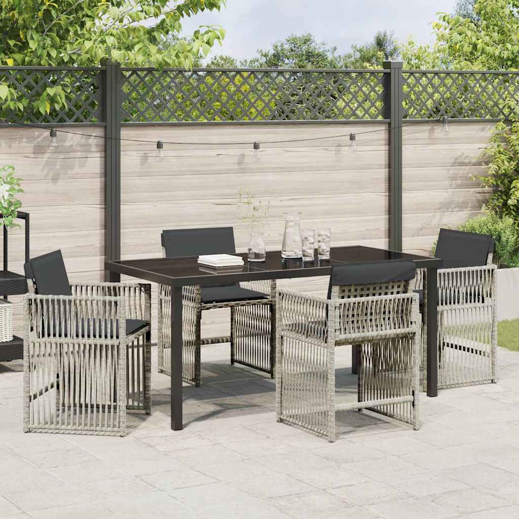 Ensemble de salle à manger pour jardin 5 pcs Gris clair - XIOS