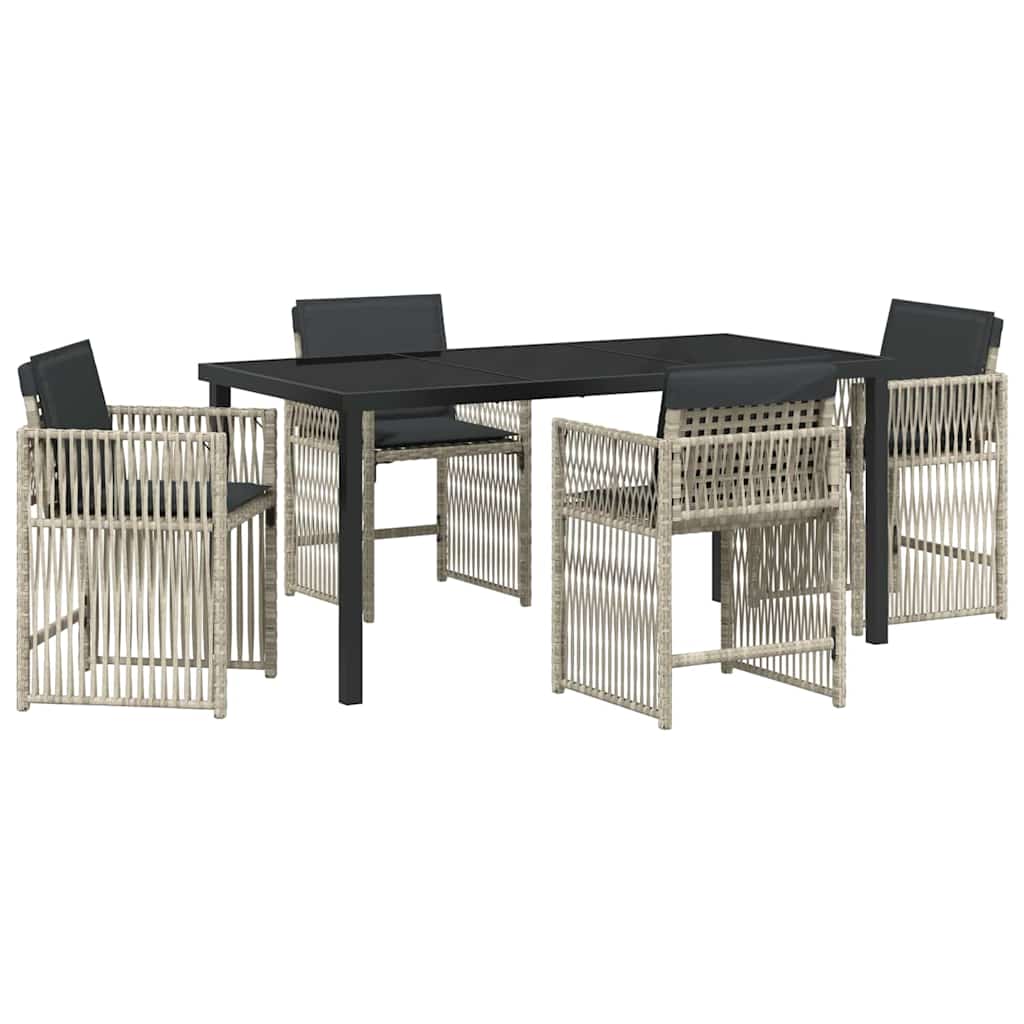 Ensemble de salle à manger pour jardin 5 pcs Gris clair - XIOS