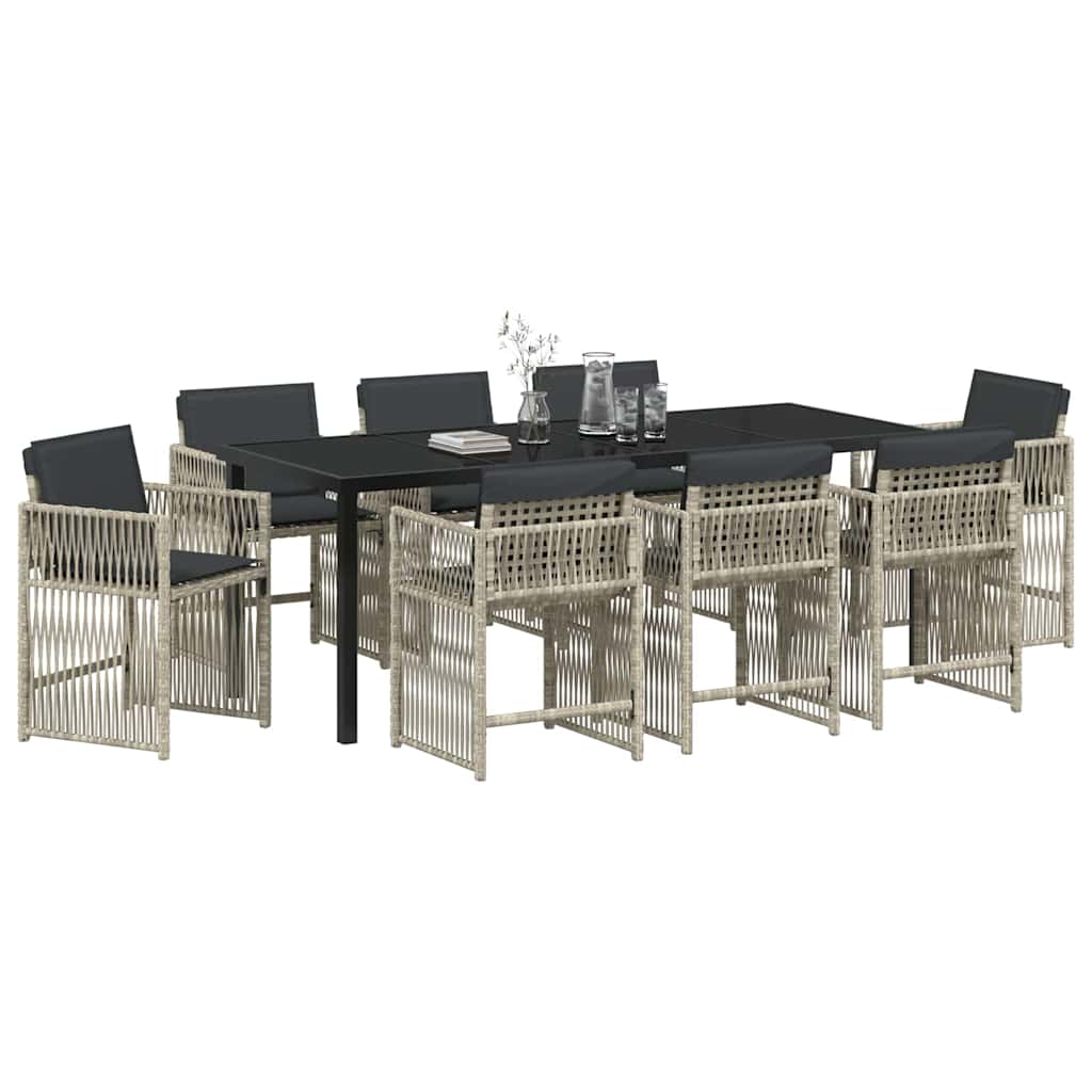 Ensemble de salle à manger pour jardin 9 pcs Gris clair - XIOS