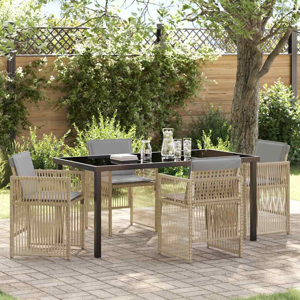 Ensemble de salle à manger pour jardin 5 pcs Beige - XIOS