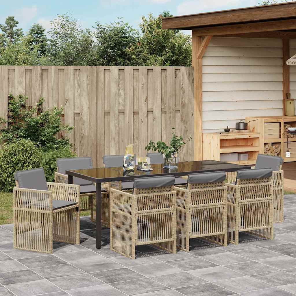 Ensemble de salle à manger pour jardin 9 pcs Beige - XIOS