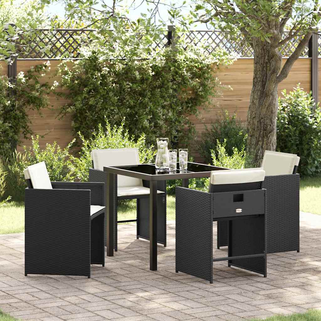 Ensemble de salle à manger pour jardin 5 pcs Noir polyrotin - XIOS