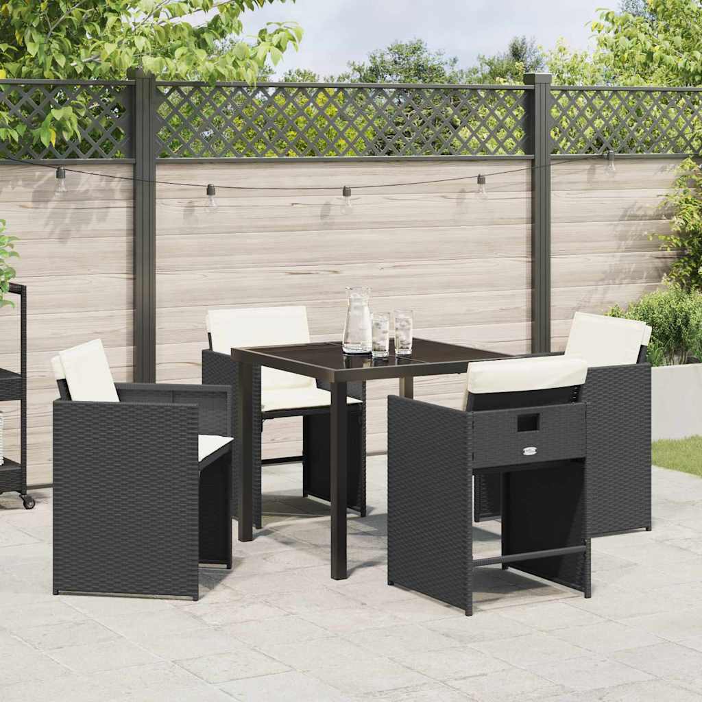 Ensemble de salle à manger pour jardin 5 pcs Noir polyrotin - XIOS
