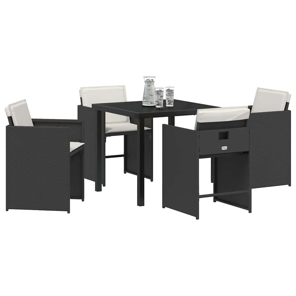 Ensemble de salle à manger pour jardin 5 pcs Noir polyrotin - XIOS