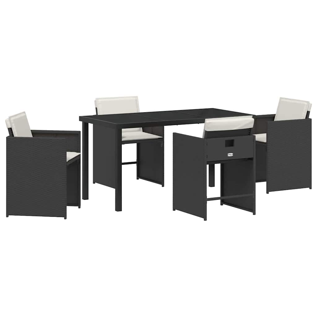 Ensemble de salle à manger pour jardin 5 pcs Noir polyrotin - XIOS