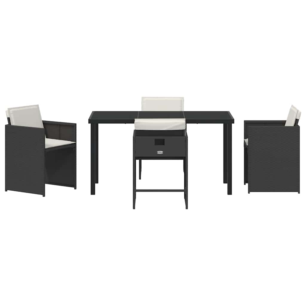 Ensemble de salle à manger pour jardin 5 pcs Noir polyrotin - XIOS